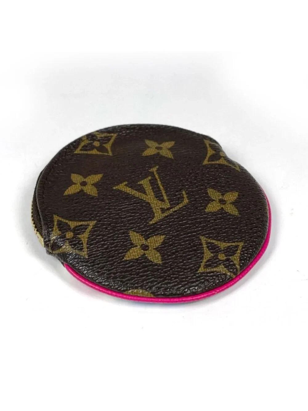 Louis Vuitton Porte Monet Long Coin Case Monogram Brown Fuchsia